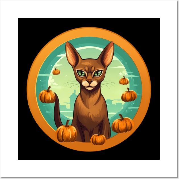 Abyssinian Cat Halloween, Cat Lover Wall Art by dukito